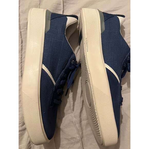 Cole Haan Men\'s GrandPro Crew Canvas Shoes  Blue Sneakers C36795 Size 13 M